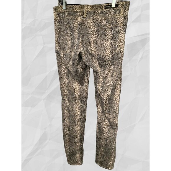 Rock & Republic Women Size Snake Skin Gold Metallic 5 pocket  Mid Rise Jeans 12 - Picture 7 of 10